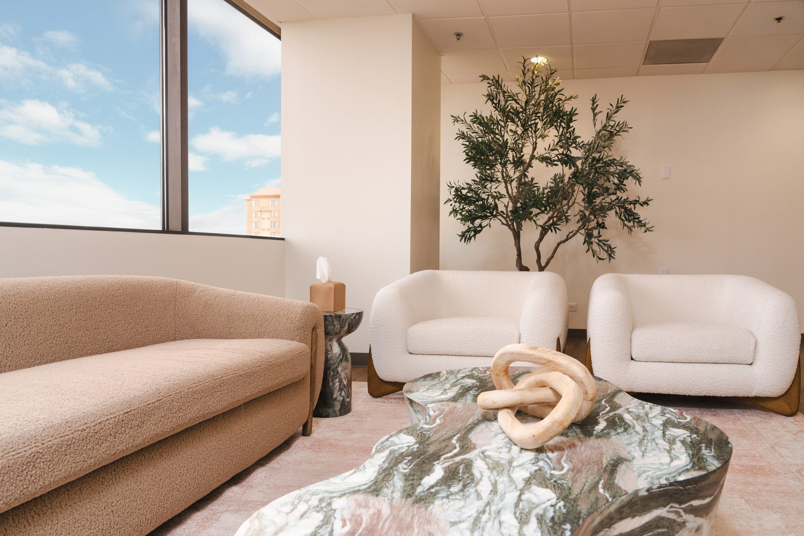 Medical spa lounge at Tone by Okland Facial Plastic Surgery in Denver